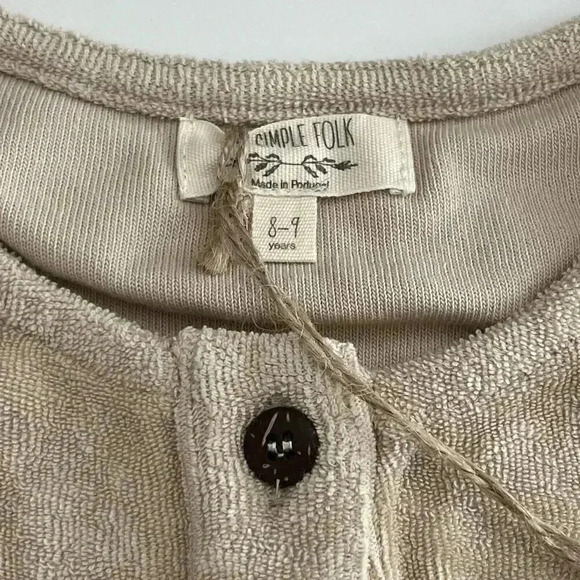 NWT The Simple Folk The Journey Romper Organic Terry cloth In Ecru 8/9y - Picture 6 of 11